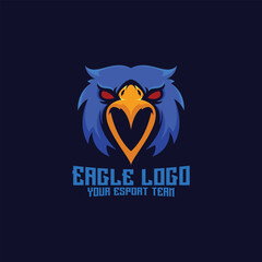 eagle head logo design esport team colorful