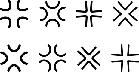 Obraz premium ムカムカした感情を表す血管のセット