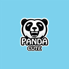 panda cute logo design colorful mascot