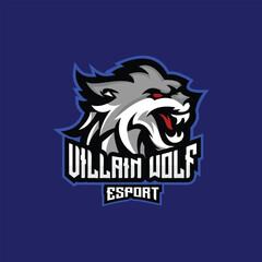 wolf roaring logo esport team design mascot