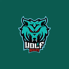 wolf angry logo design esport team