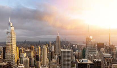 Naklejka premium Manhattan skyline in New York