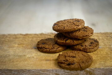 Fototapeta na wymiar Closeup picture of chocolate chip cookies