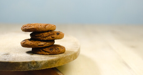 Fototapeta na wymiar Closeup picture stack of cookies 