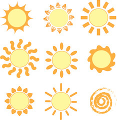 Different types of suns to color for any print