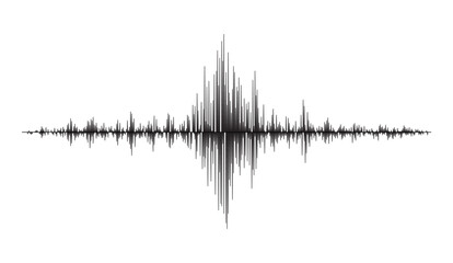 Earthquake seismograph wave, seismic frequency graph of seismometer, vector amplitude waveform. Earthquake magnitude frequency or seismograph wave of seismic vibration and amplitude wave diagram