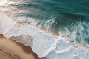 sand water shore ocean wave beach nature vacation summer sea. Generative AI. Generative AI