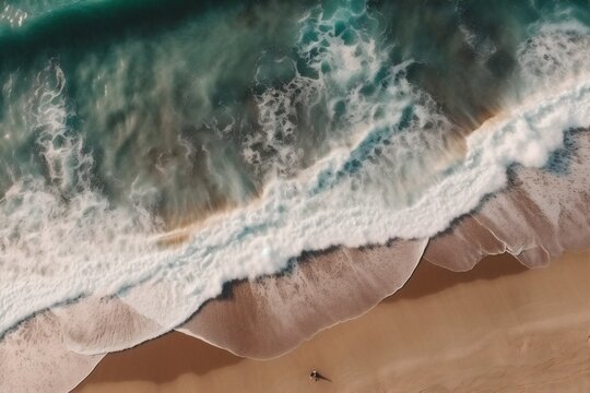 sand nature summer beach shore water sea vacation ocean wave. Generative AI. Generative AI