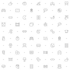 Seamless pattern with sleep icon on white background. Included the icons as insomnia, bed, time, zzz, moon, cloud, alarm, clock, pillows and design elements And Other Elements.