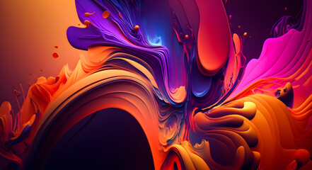 Abstract organic colorful background blending pastel colors and swirling shapes. - Generative AI - 598799175