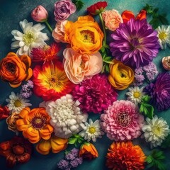 Obraz na płótnie Canvas bouquet of flowers colourful
