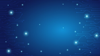 Fototapeta premium Blue technology background with circuit diagram.
