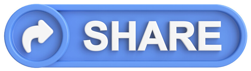 Share button. Share icon. 3D illustration.