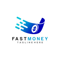Fast money icon vector, Fast Cash logo template, Money logo designs