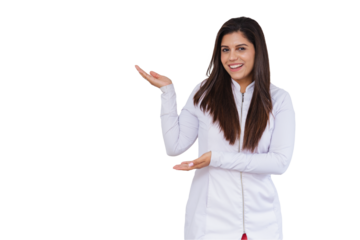 Beautiful Brazilian woman, beautician, cosmetologist, aesthetic professional, dermatologist.