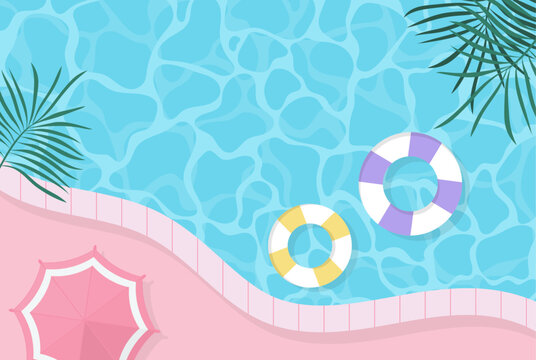 Summer pool background illustration design