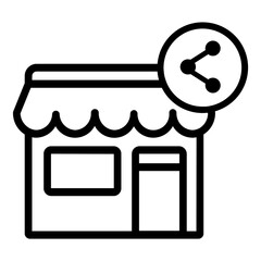 shopping online market cart outline icon