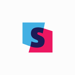 Letter S Lettermark Initial Multiply Overlapping Color Square Logo Vector Icon Illustration