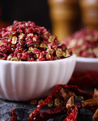 Piper nigrum,Chinese red pepper,black pepper,Zanthoxylum schinifolium(huajiao),fresh and dried peppercorns