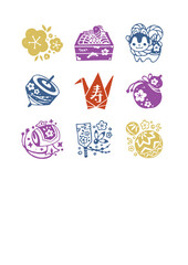 年賀　お祝い　年賀状　寿　正月のイラストの素材