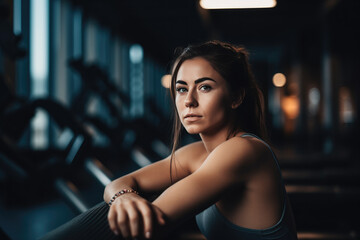 Fototapeta na wymiar Generative AI - Fit Woman at the Gym