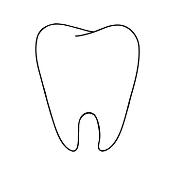 recommend clip art: Tooth outline doodle icon. Dentistry, stomatology and dental care concept.
