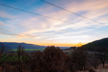 A scenic sunset high from the mountain.