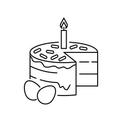 Easter cake line icon design. isolated on white background. vector illustration