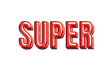 Colorful text Super 3d banner cutout