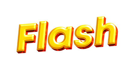 Colorful text Flash 3d banner cutout