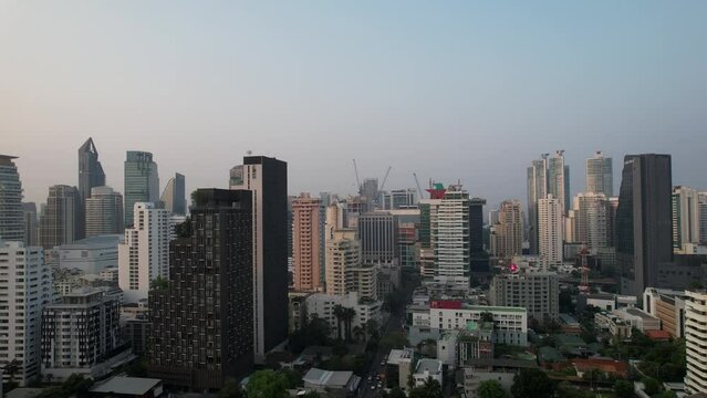 Aerial view of Watthana district in Bangkok, Thailand Generative AI