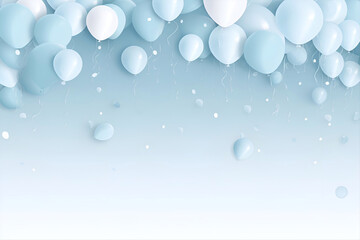 Obraz premium blue and white balloons background Created with generative AI