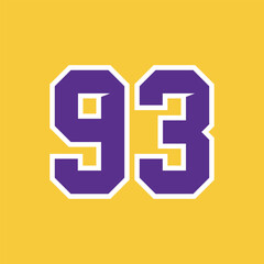 Basketball Sport Number Vector Template 93