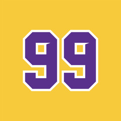Basketball Sport Number Vector Template 99