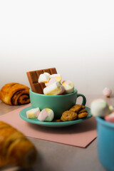 Malvaviscos con café chocolate pan y chocolate