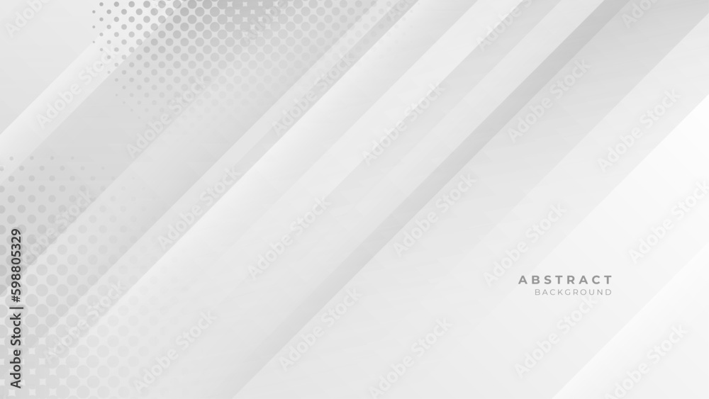 Sticker abstract elegant white and gray background with diagonal stripes lines.