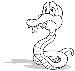 Drawing of a Smiling Upright Snake