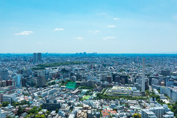 Fototapeta na wymiar (東京都-都市風景)青空と東京都心の景観６