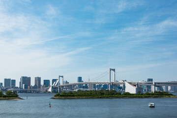 (東京都-都市風景)青空とお台場湾岸風景３