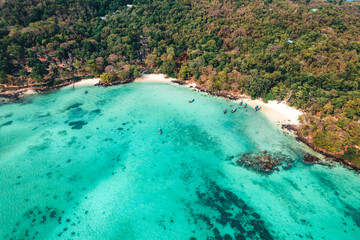 tropical island view in summer, seaside vacation in summer