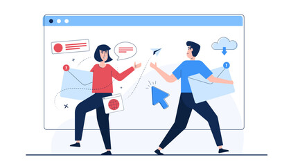Mailbox show number of notification mail reply incoming and outgoing SMS, chat, Social network.