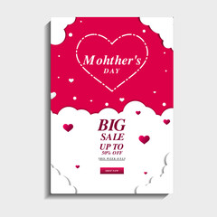 Happy mothers day vector set greeting card. Concept mother's day banner, flyer, party invitation, gift shop, vertical template