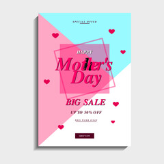 Happy mothers day vector set greeting card. Concept mother's day banner, flyer, party invitation, gift shop, vertical template
