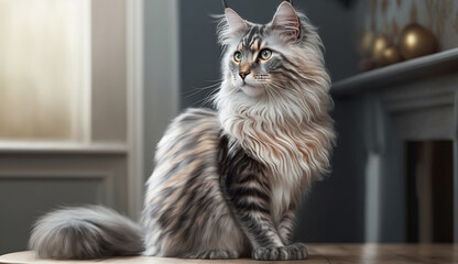 LaPerm cat. beautiful instagram photography - Generative AI
