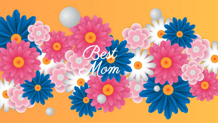 Fototapeta na wymiar Happy women's day banners with flowers and pearl, white flower, concept design on pink background.