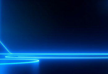 abstract blue neon lights in the dark
