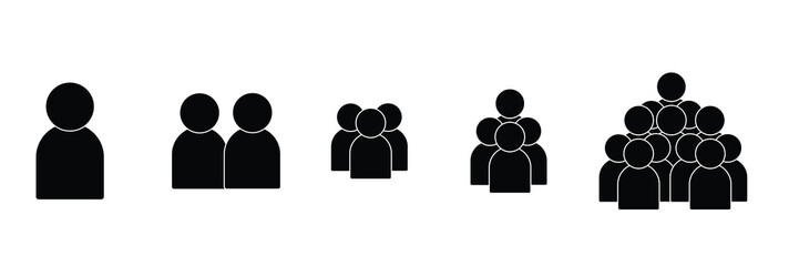 People Icon set in trendy flat style isolated on background.