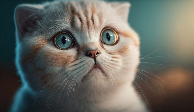 Scottish Fold cat. beautiful instagram photography - Generative AI
