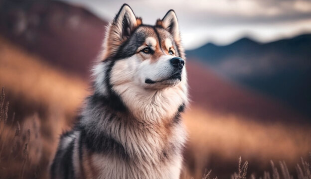 Alaskan Malamute dog. beautiful instagram photography - Generative AI
