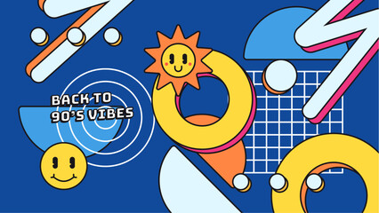 back to 90's party invitation Print